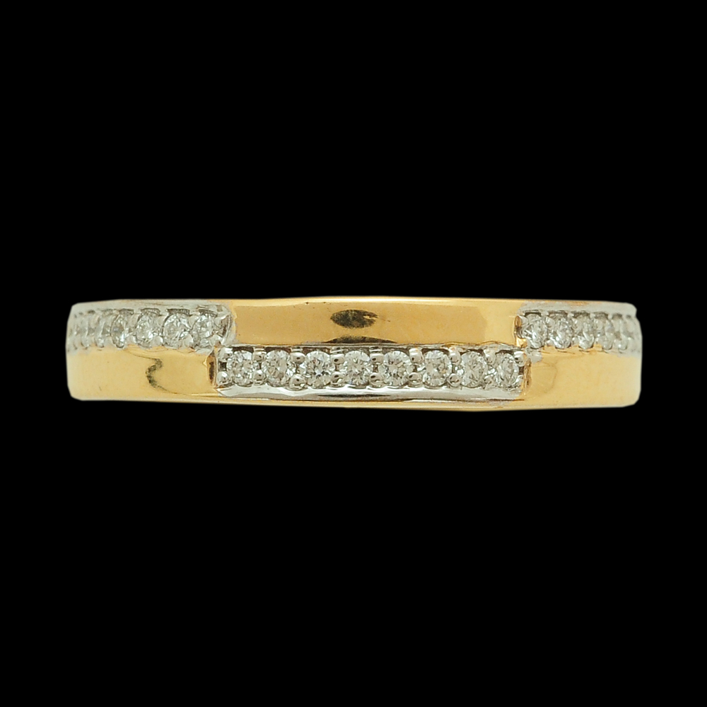 South Indian Style Gold and Diamond Wedding Band (Ring)
