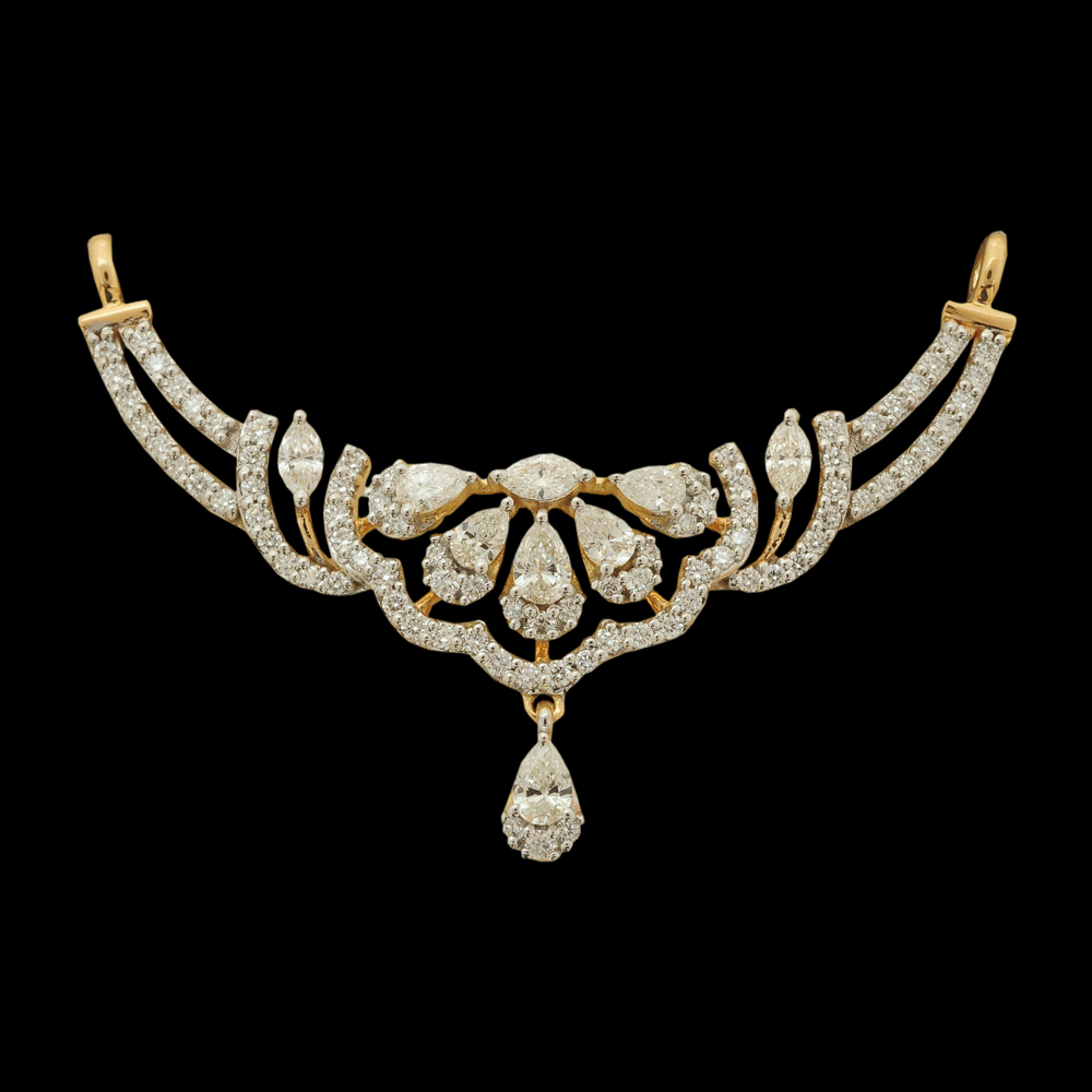 Intricately Patterned Diamond and Gold Pendant