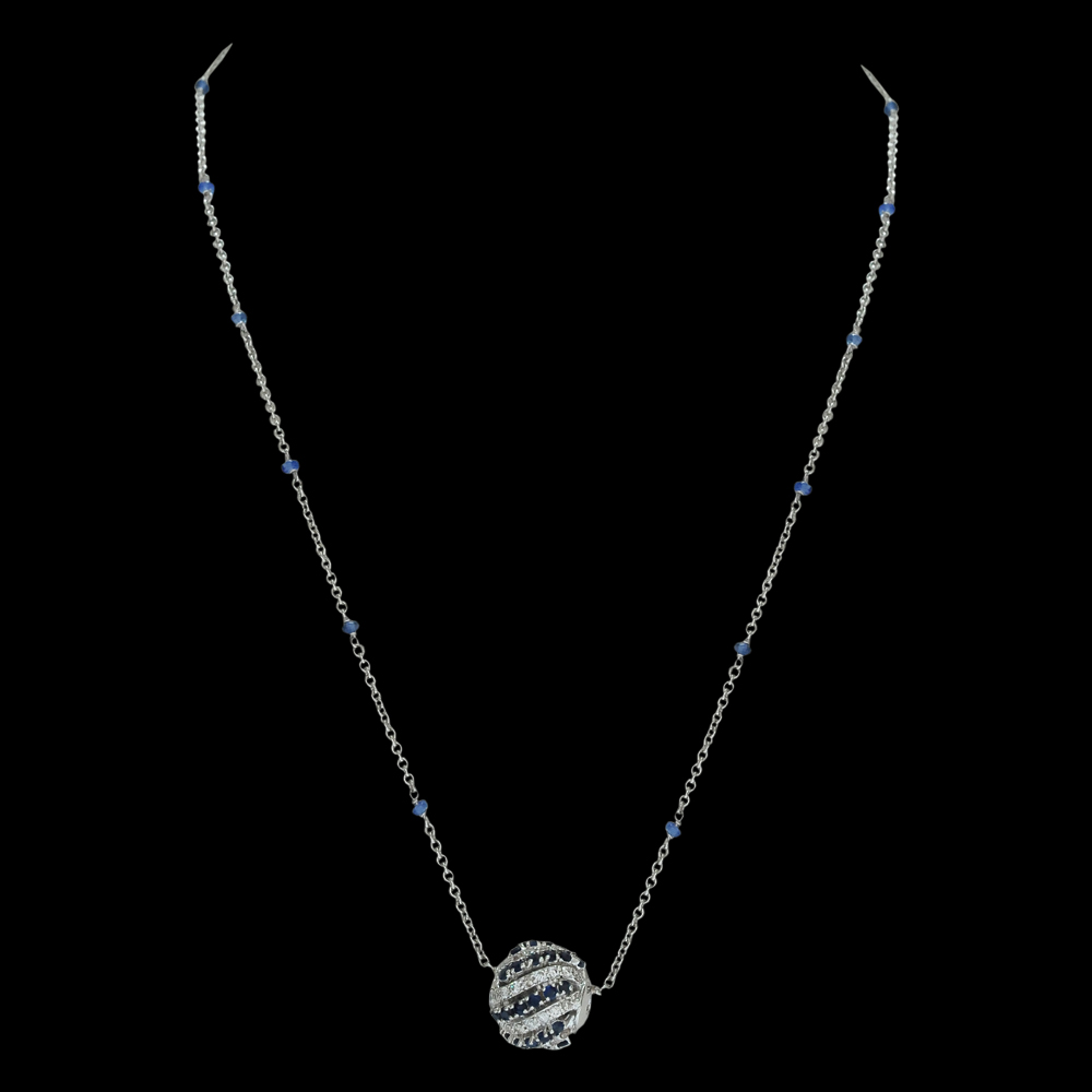Diamond Necklace with Natural Sapphires