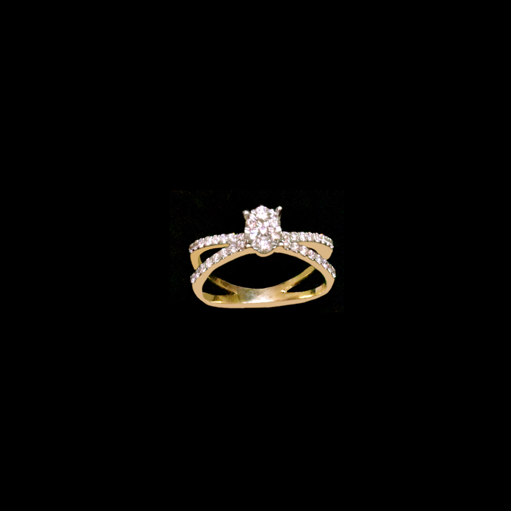 Two Band Diamond Engagement Ring.