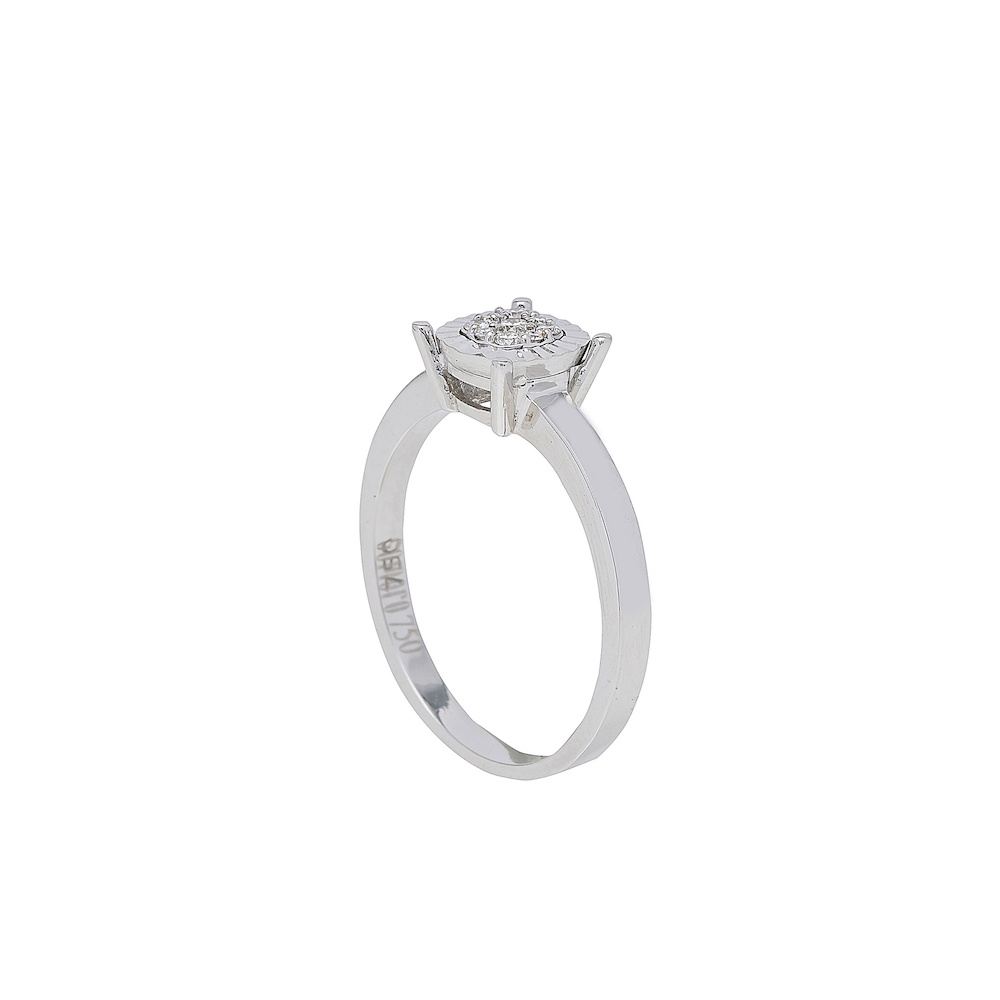 White Gold Diamond Illusion Engagement Ring