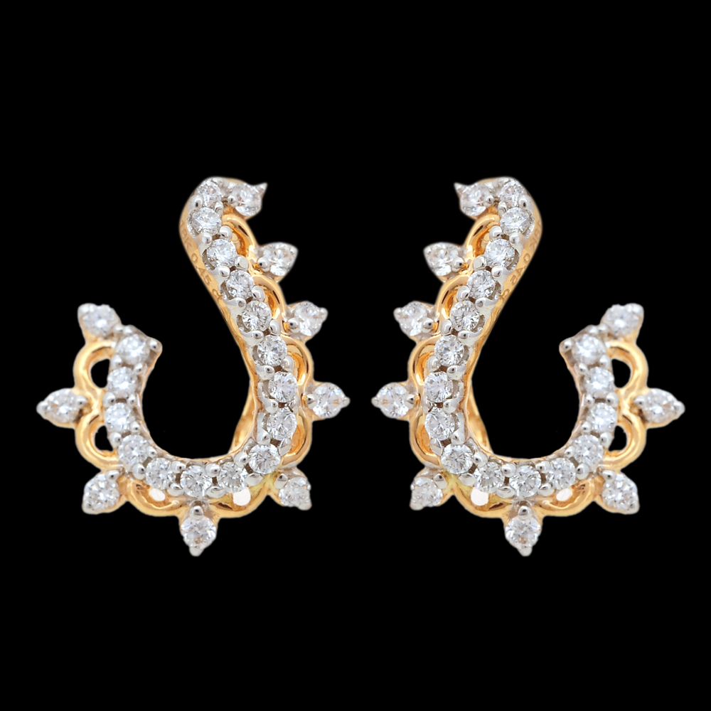 Hoop-shaped Diamond Earrings