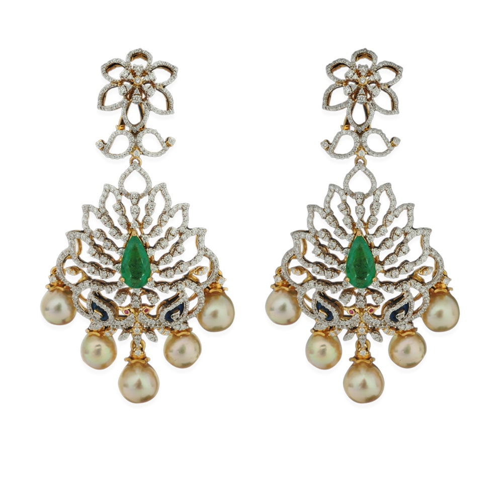 Multipurpose Diamond Necklace Earrings Set