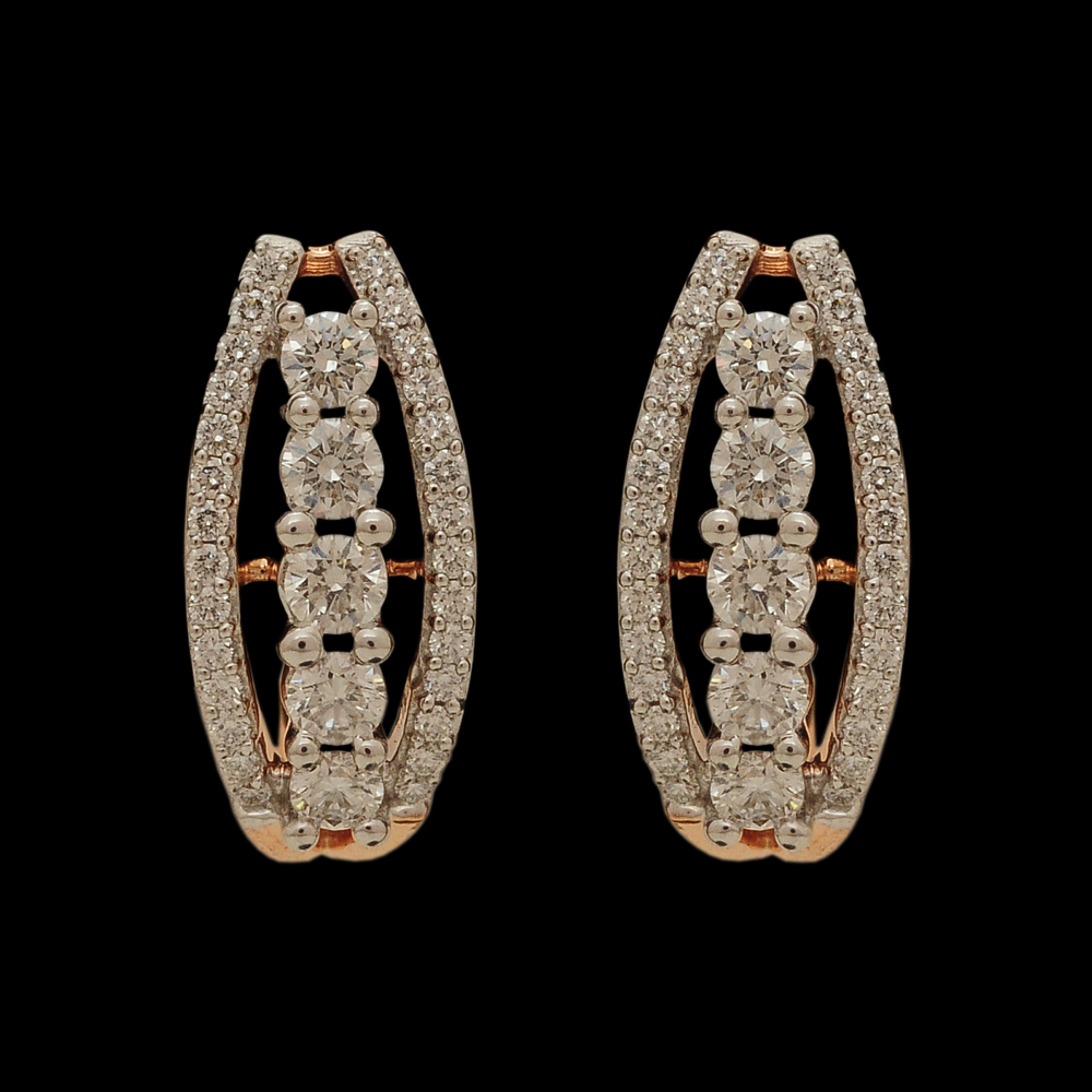 Stylish clip-on Diamond Earrings
