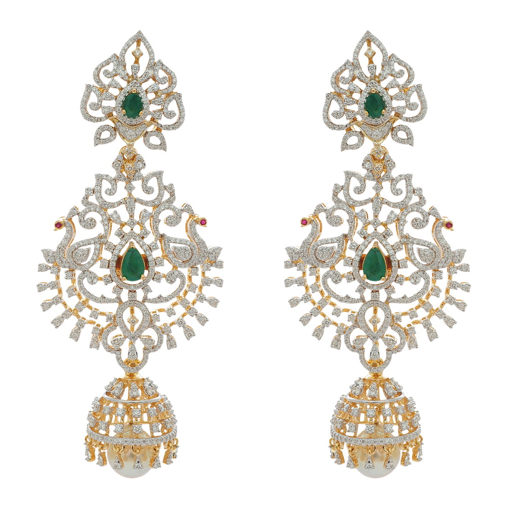 Elegant Emerald And Ruby Earrings 17283