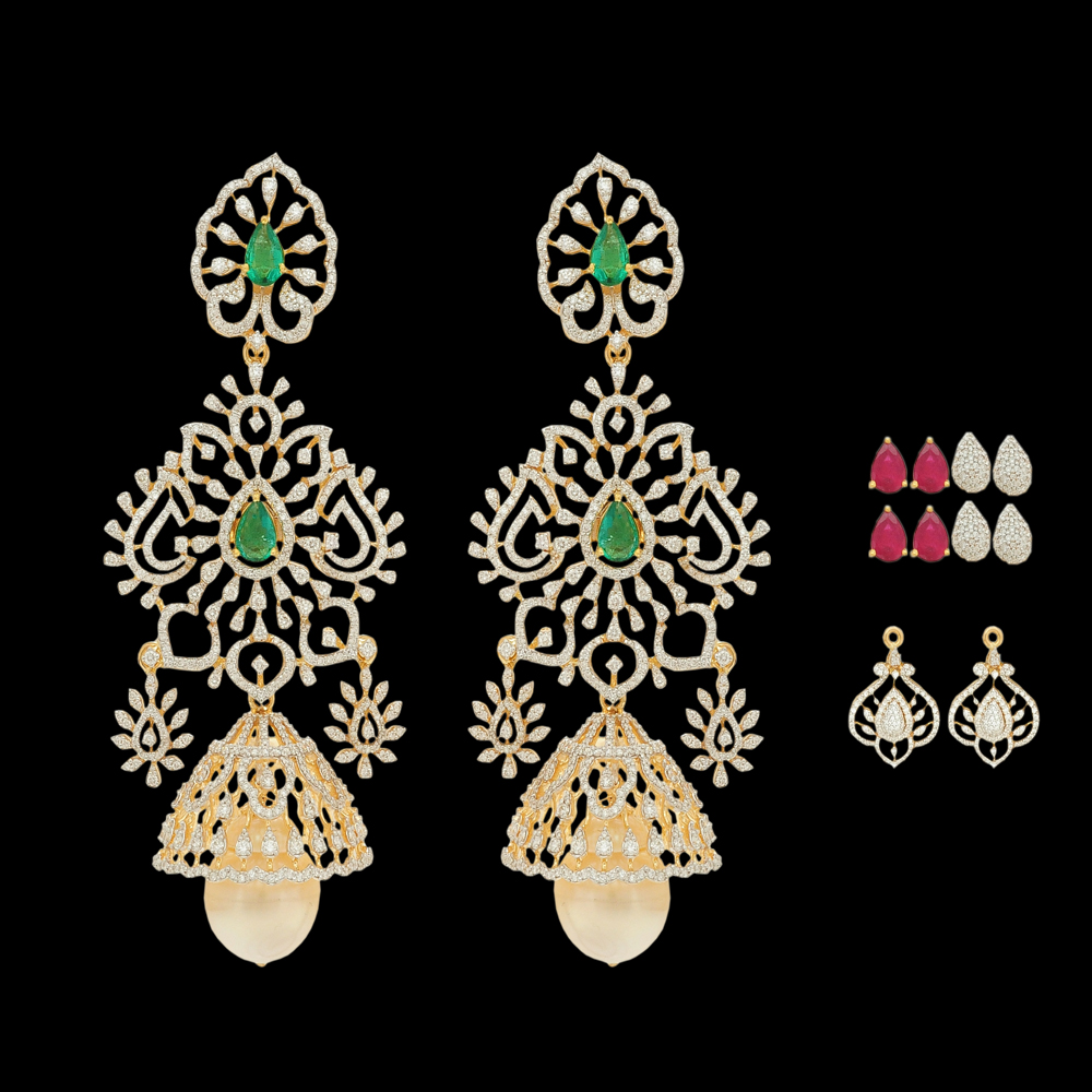Changeable Emerald/Ruby Earrings