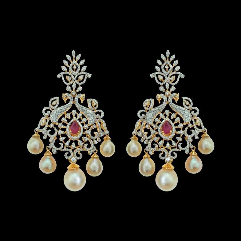 Detachable Chandbali Diamond Earrings