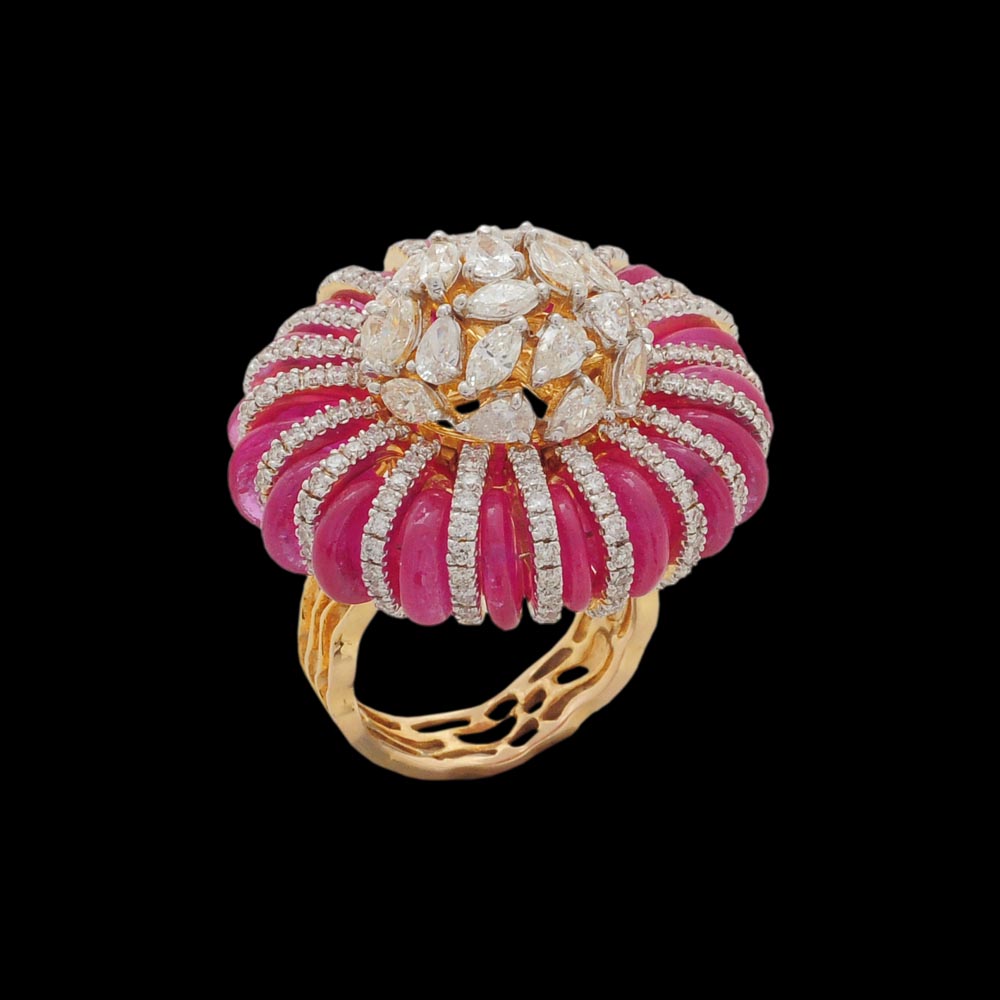 Multidimensional Designer Diamond Cocktail Ring