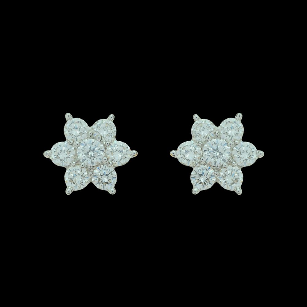 Floral Diamond Top Earrings