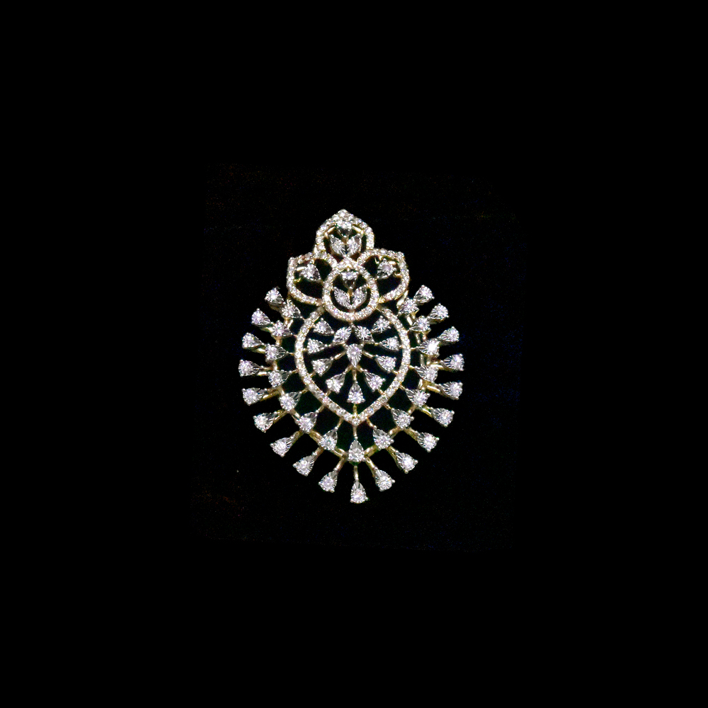 Oval Shaped Diamond Pendant.