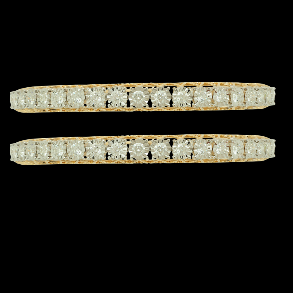 South Indian Style Gold and Diamond Bangles 
