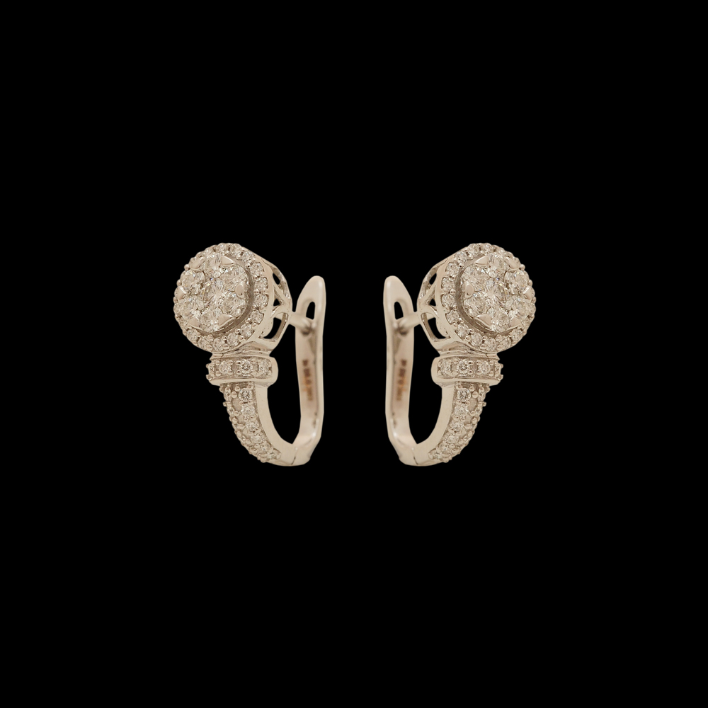 White-Gold Polish Diamond Earrings