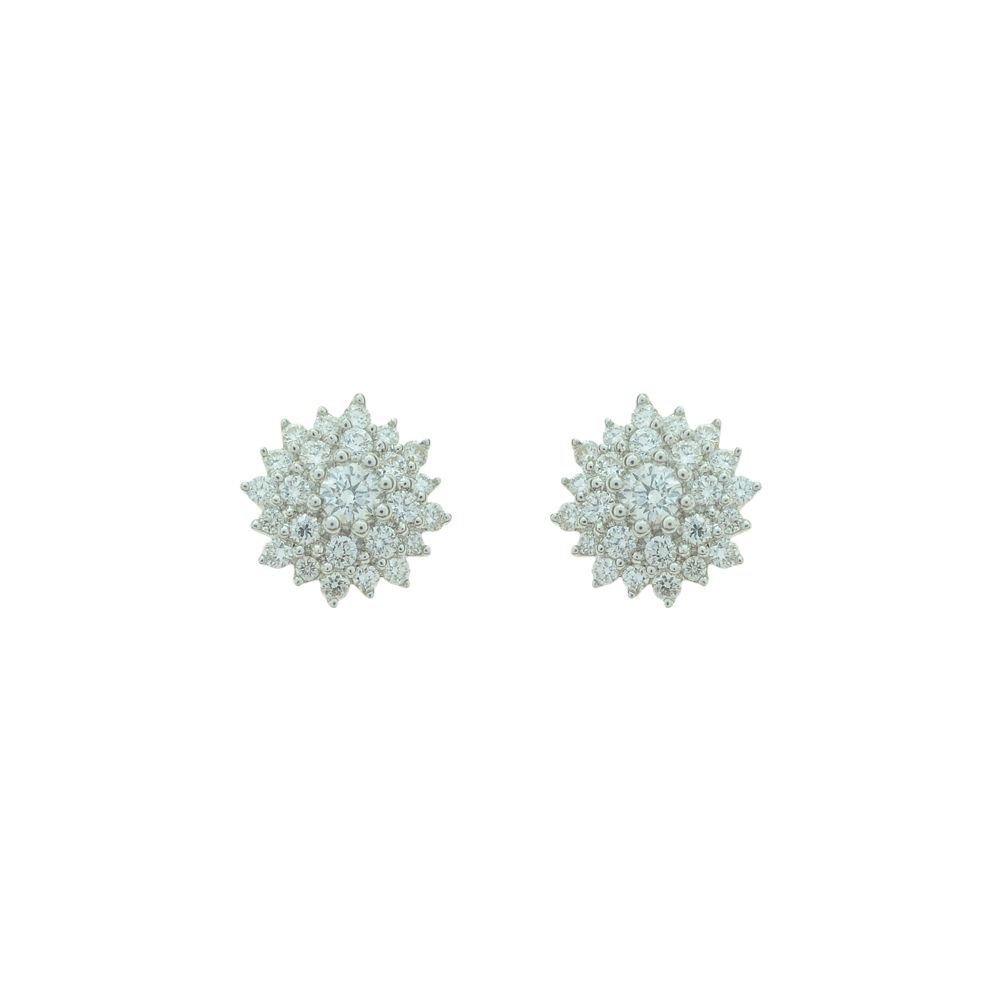 Floral  Diamond Top Earrings