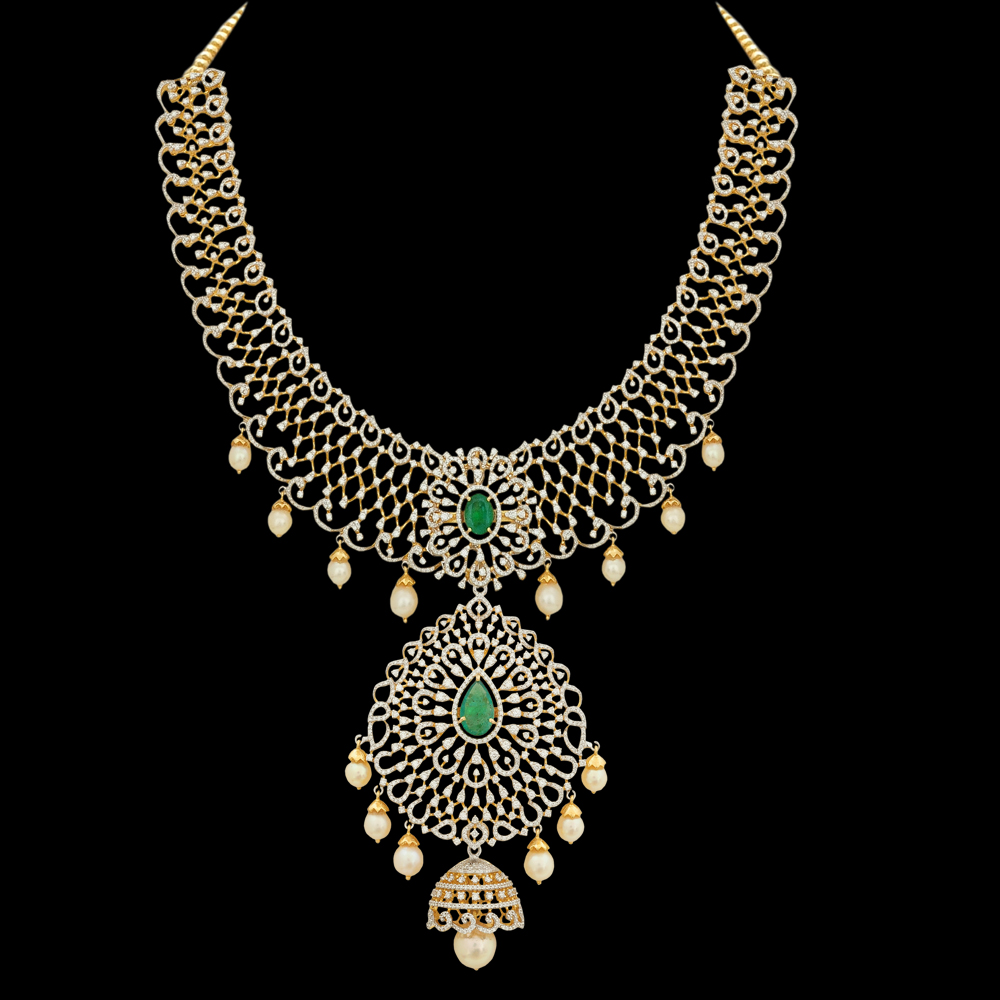 3-in-1 Emerald/Ruby and Diamond Necklace