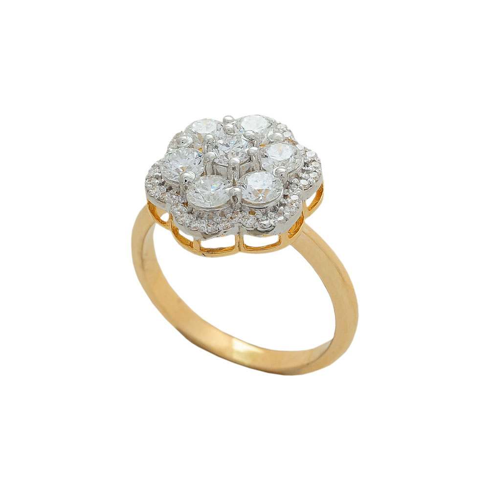 Floral Solitaire Diamond Ring