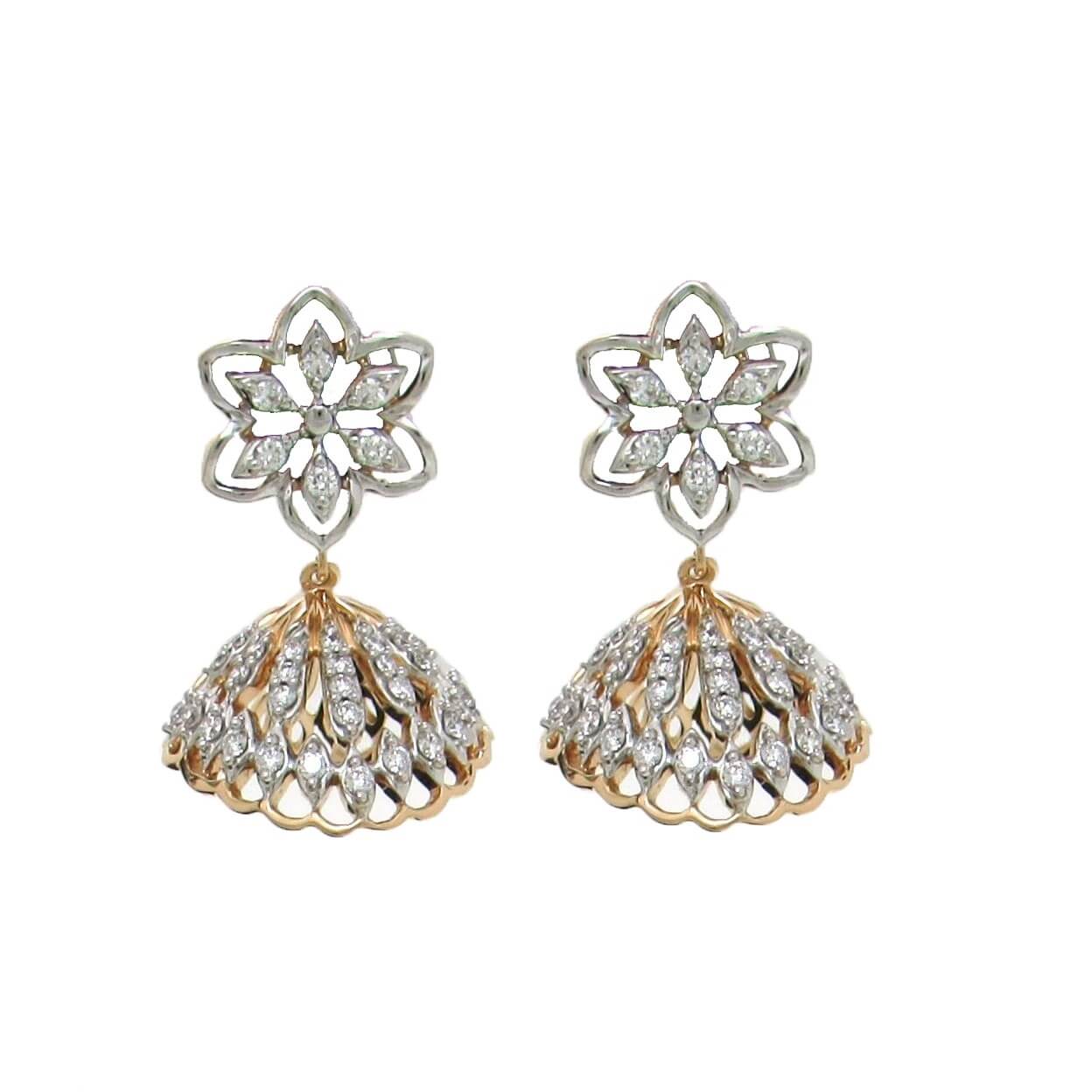 Small Diamond Jhumka Earrings