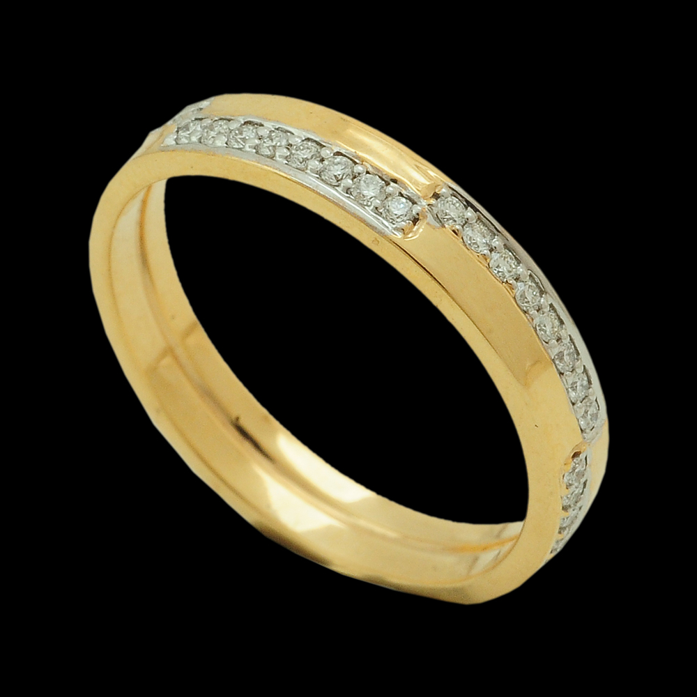 South Indian Style Gold and Diamond Wedding Band (Ring)
