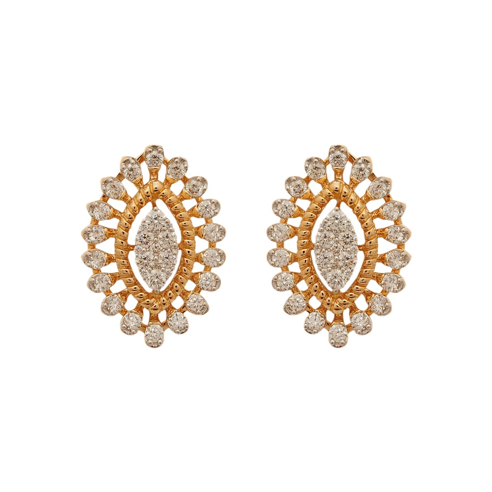 Sun-like Diamond Earrings And Pendant Set