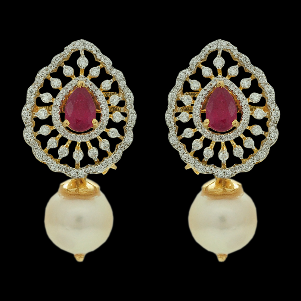Multi-purpose Haaram (Necklace) and Butta (Jhumki) Earrings Set
