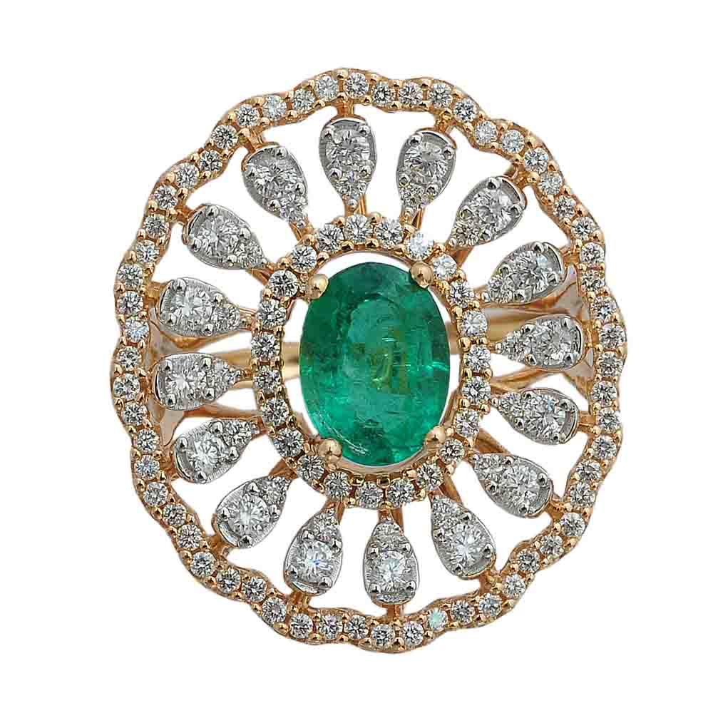 Phenomenal Diamond And Emerald Ring