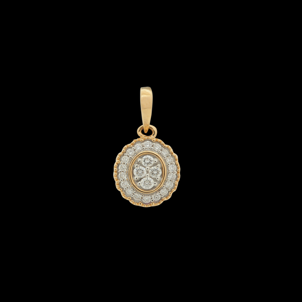 Oval Design Diamond Pendant