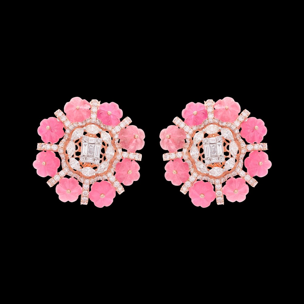 Floral Multidimensional diamond Earrings