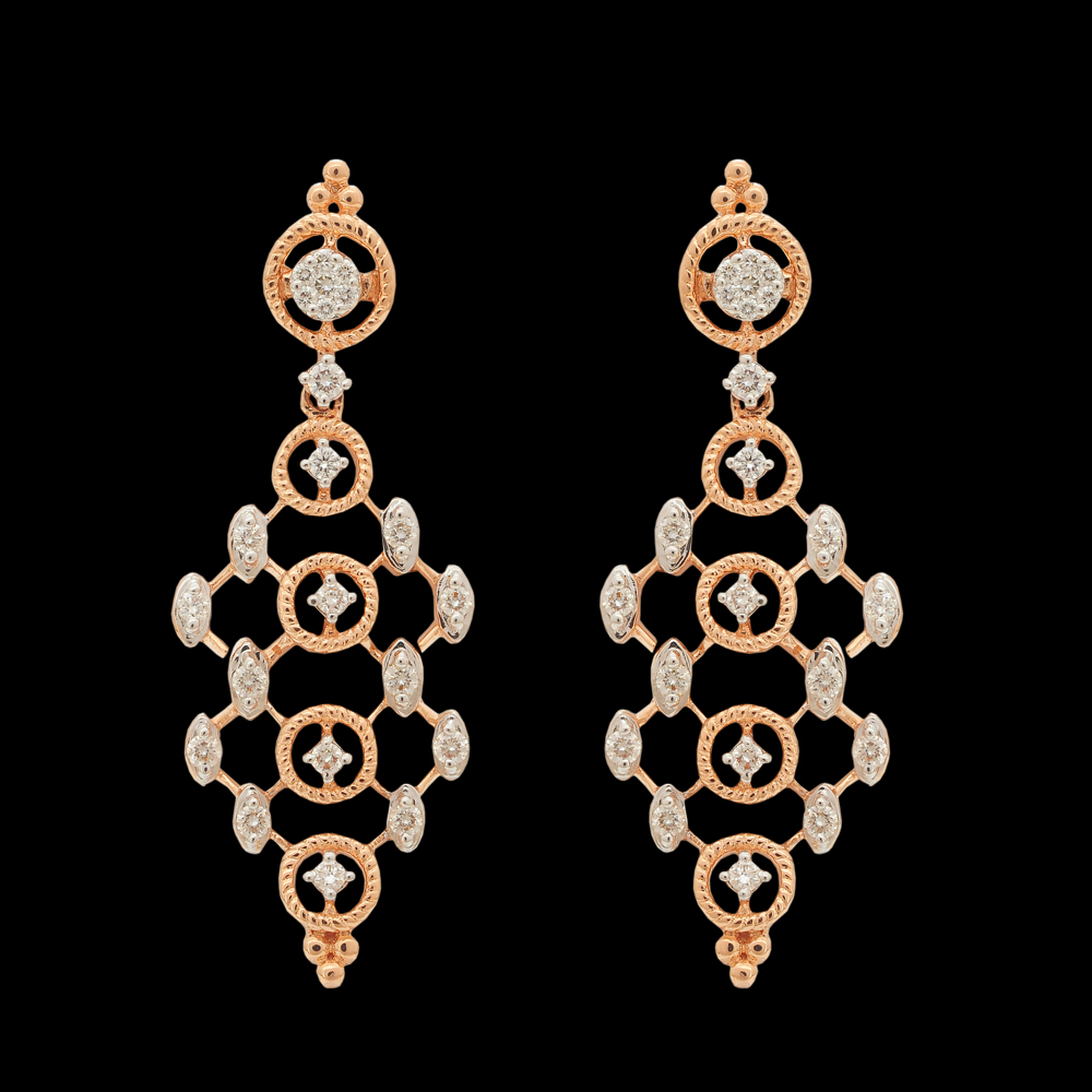 Gold & Diamond Necklace (Haaram) & Earrings Set