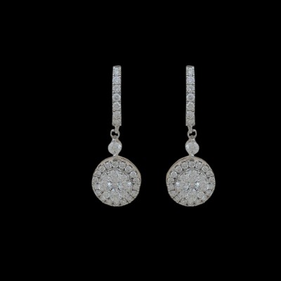 18k White Gold Diamond Earrings in New Jersey