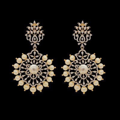 2-in-1 pearls and diamond earrings